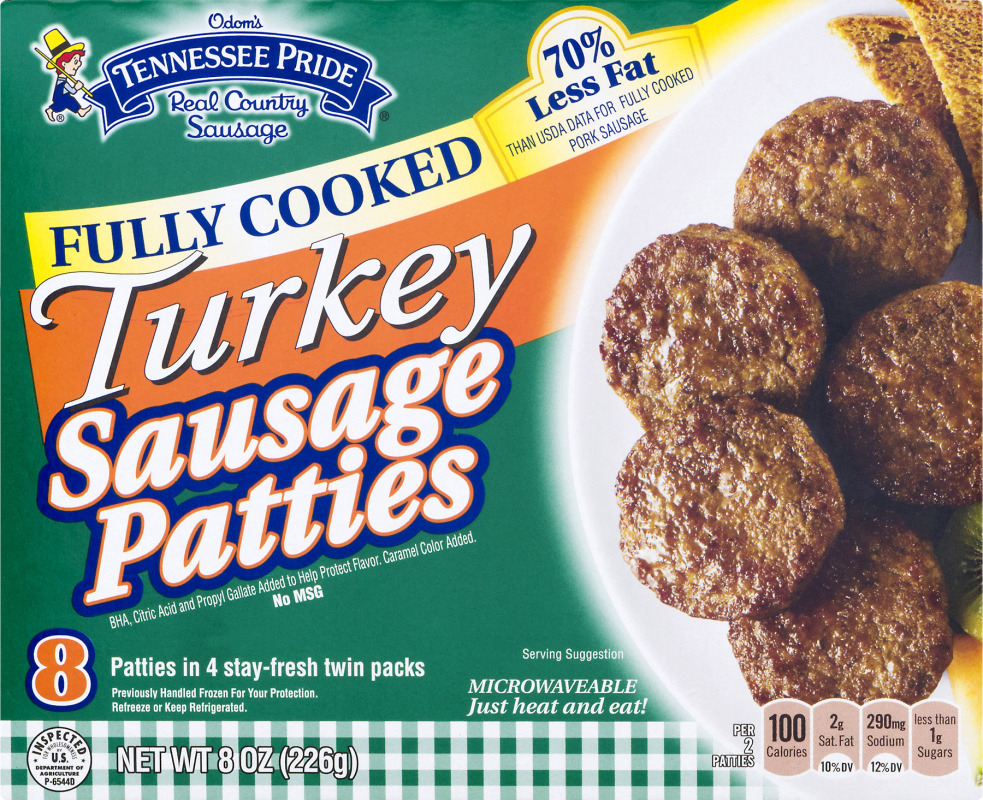 Odom's Tennessee Pride Turkey Sausage Patties 8 CT Odom's(72290733005