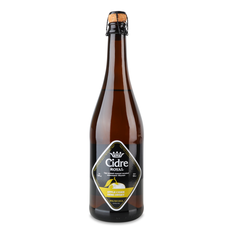 Сидр Яблучний н/солодкий газований 5-6,9% 0,7л скло Cidre Royal