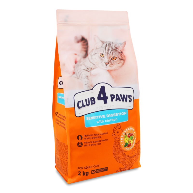 Корм д/котів з чутливим травленням Преміум сухий 2кг Клуб 4 лапи