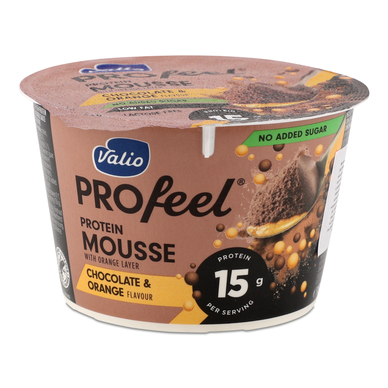Мусс протеїновий Шоколад та апельсин безлактозний 150г стакан Valio PROfeel