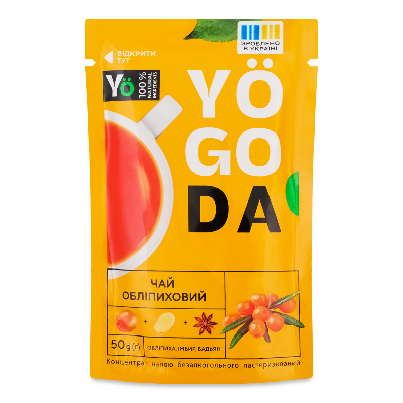 Концентрат напою б/а Чай обліпиховий 50г саше Yogoda