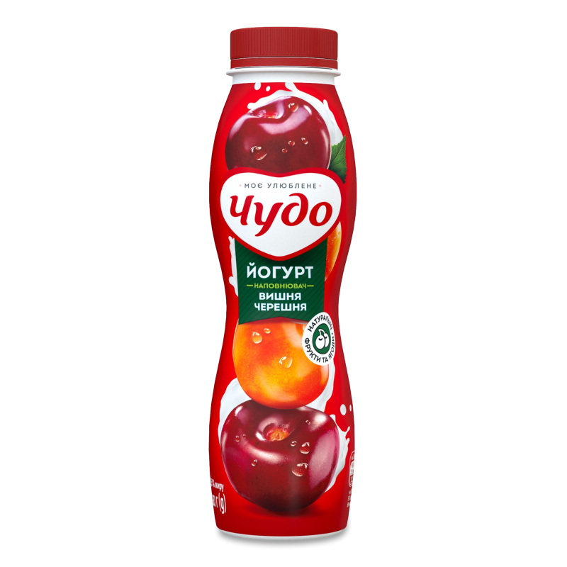 Йогурт питний Вишня-черешня 2,5% 260г пет Чудо