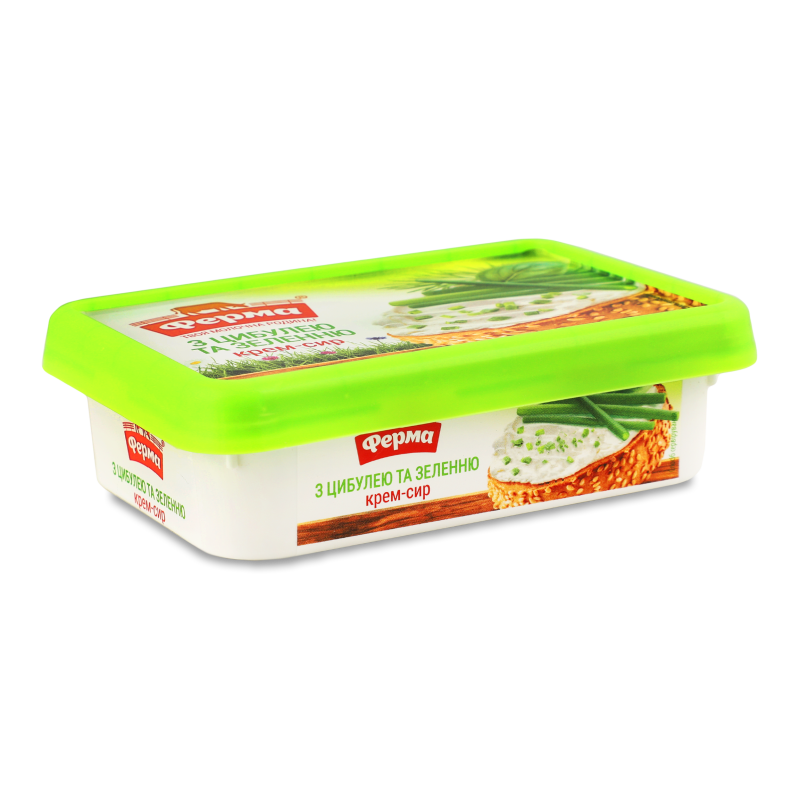 Крем-сир з цибулею та зеленню 50% 170г ванночка Ферма