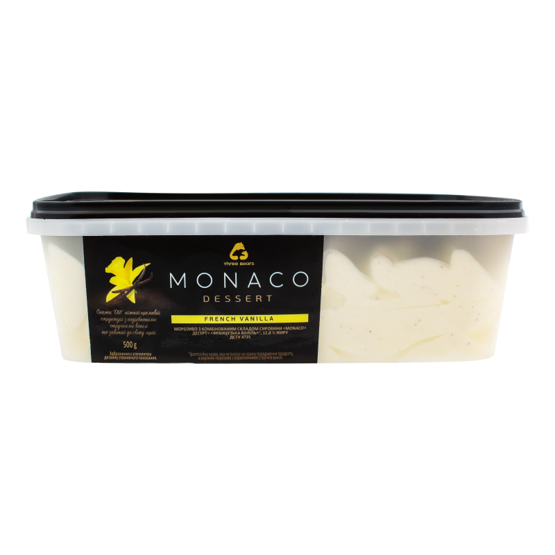 Морозиво 12% French vanilla Dessert Monaco Three Bears п/у