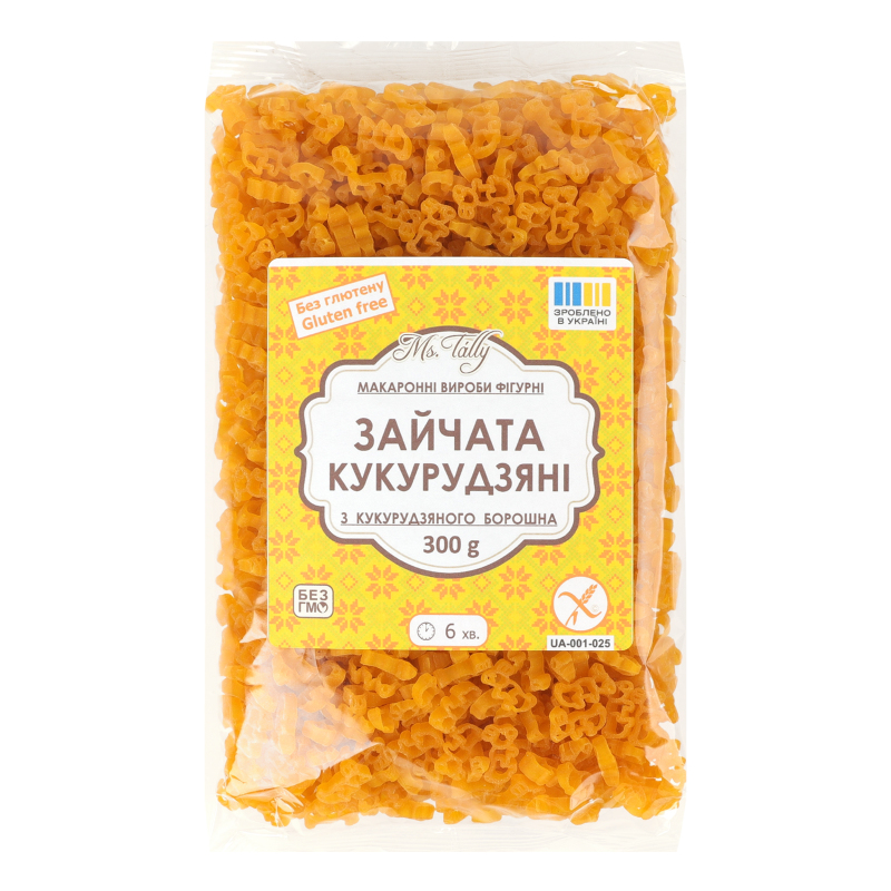 Вироби макаронні кукурудзяні фігурні Зайчата Ms.Tally м/у