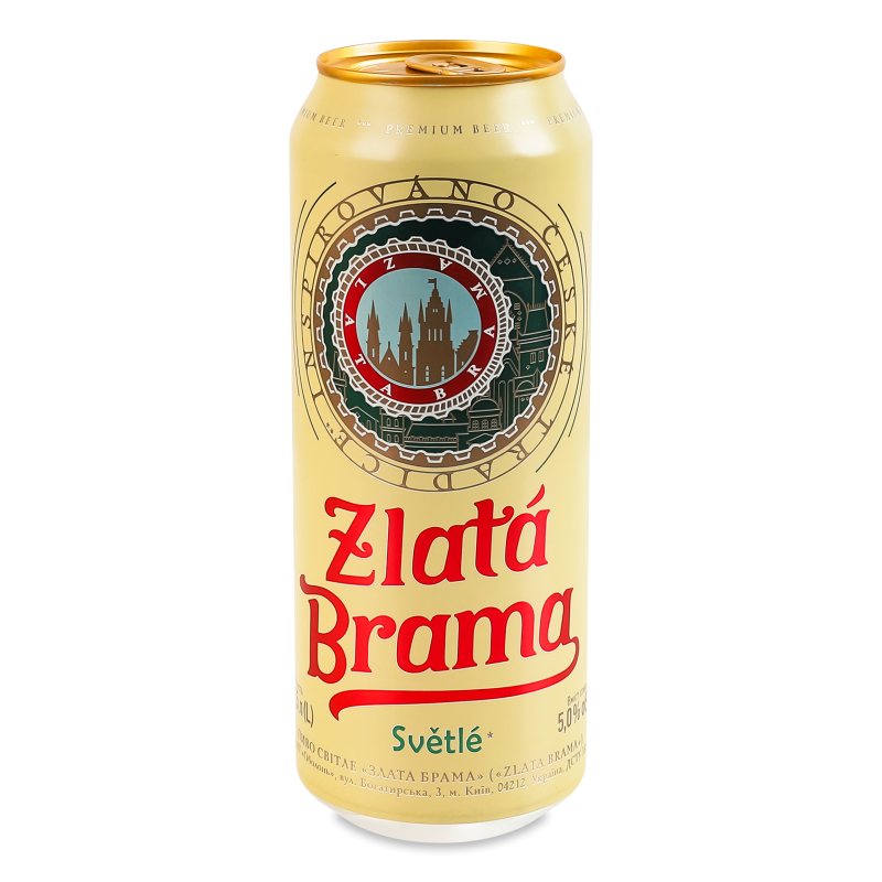 Пиво світле 5% 0,5л ж/б Zlata Brama