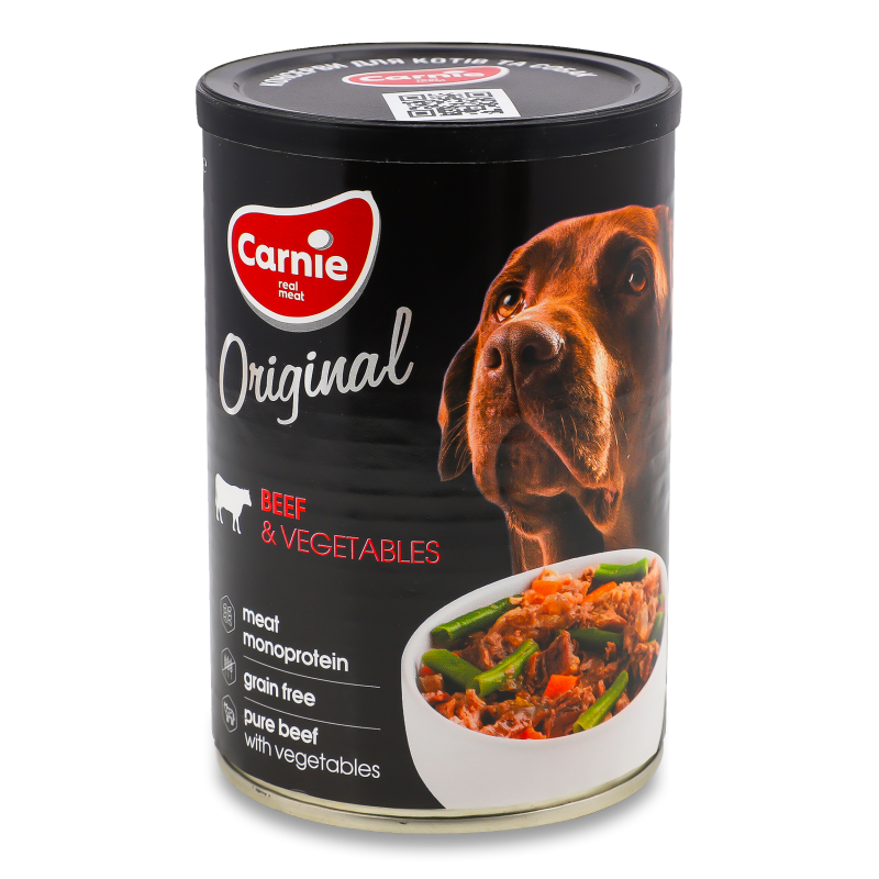 Корм д/дорослих собак Original Mono Protein Яловичина з овочами 400г ж/б Carnie