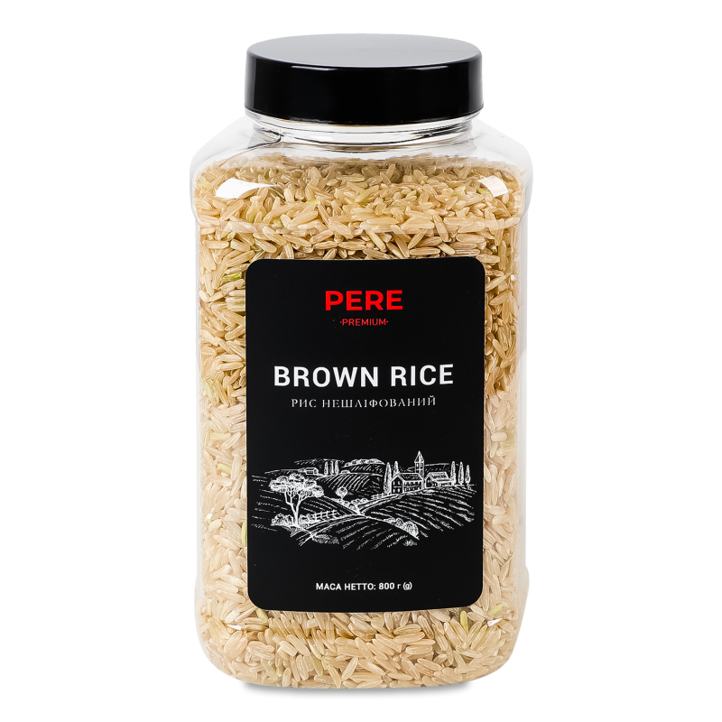 Рис нешліфований 800г пл/банка Пере