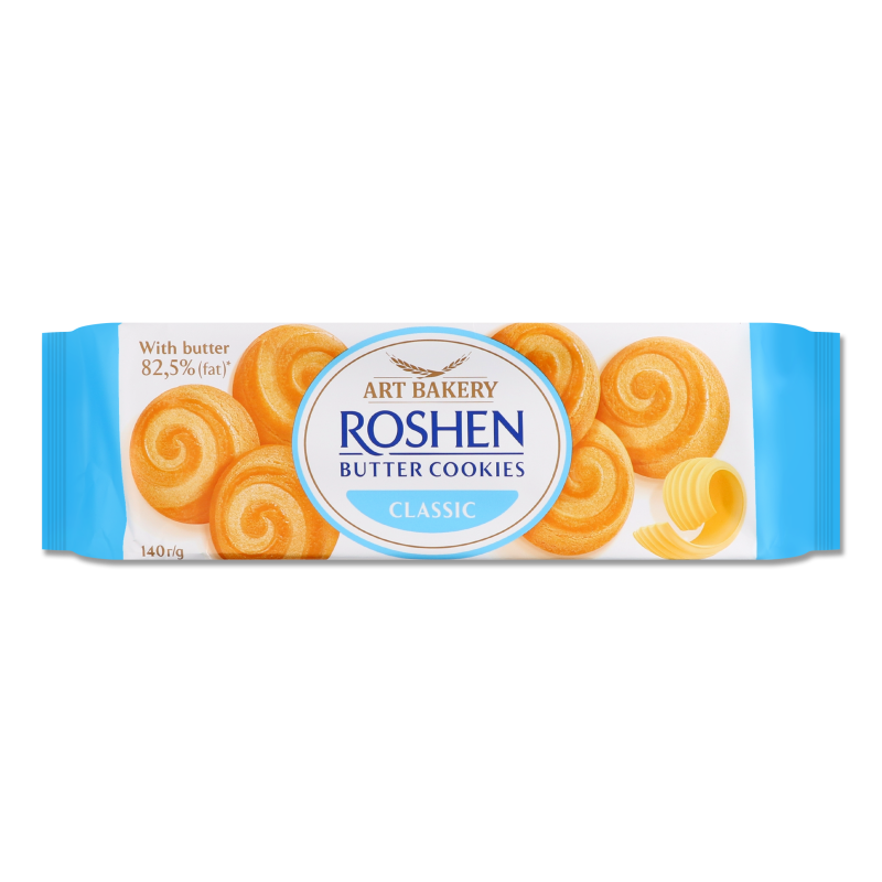 Печиво здобне Butter Cookies з маслом класичне 140г Roshen