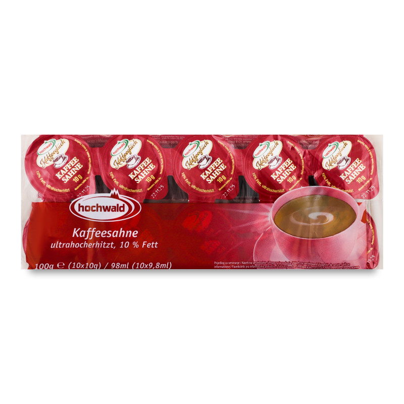 Вершки д/кави порційні 10% 10*10г Хохвальд