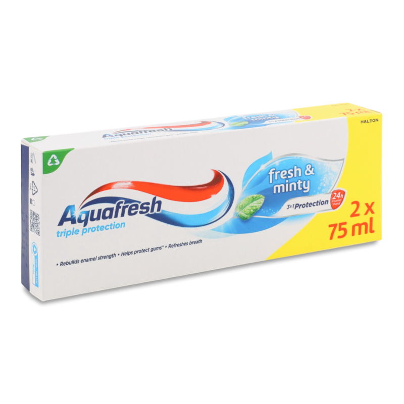 Паста зубна Освіжаюча-м’ятна 2*75мл Aquafresh