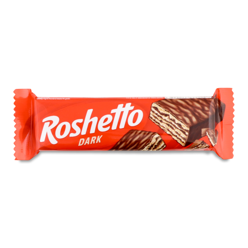 Вафлі Roshetto Dark глазуровані 34г Roshen