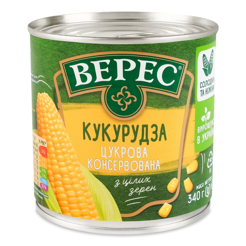Кукурудза цукрова 340г ж/б Верес