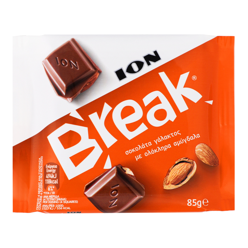 Шоколад молочний з цілим мигдалем Ion Break м/у