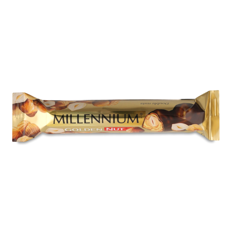 Шоколад Golden Nut чорний з начинкою та цілими лісовими горіхами 40г стік Millennium