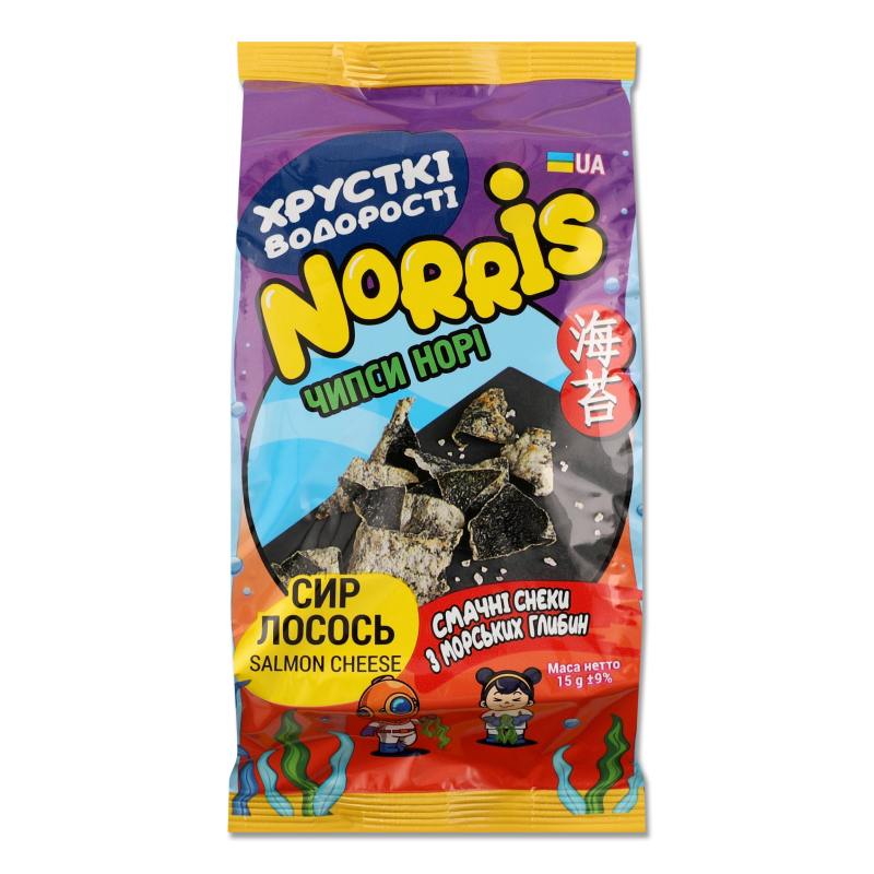 Чипси норі з сиром та лососем 15г Norris