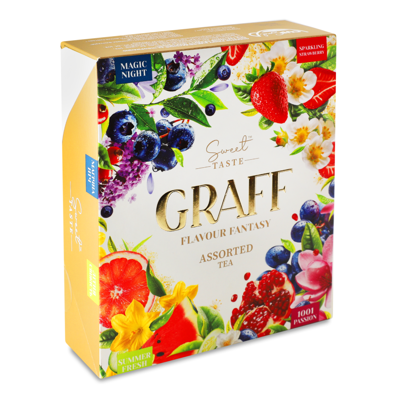 Набір чаю Смакова фантазія чорний та зелений 4види 32*1,5г Graff