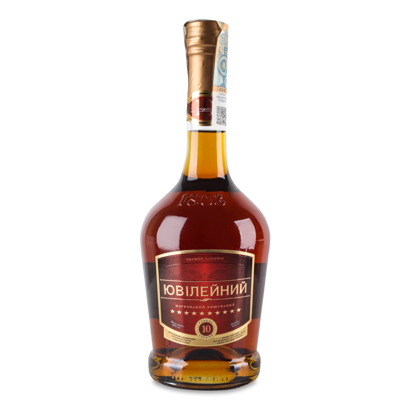 Коньяк України Ювілейний 10років 40% 0,5л Одеський КЗ