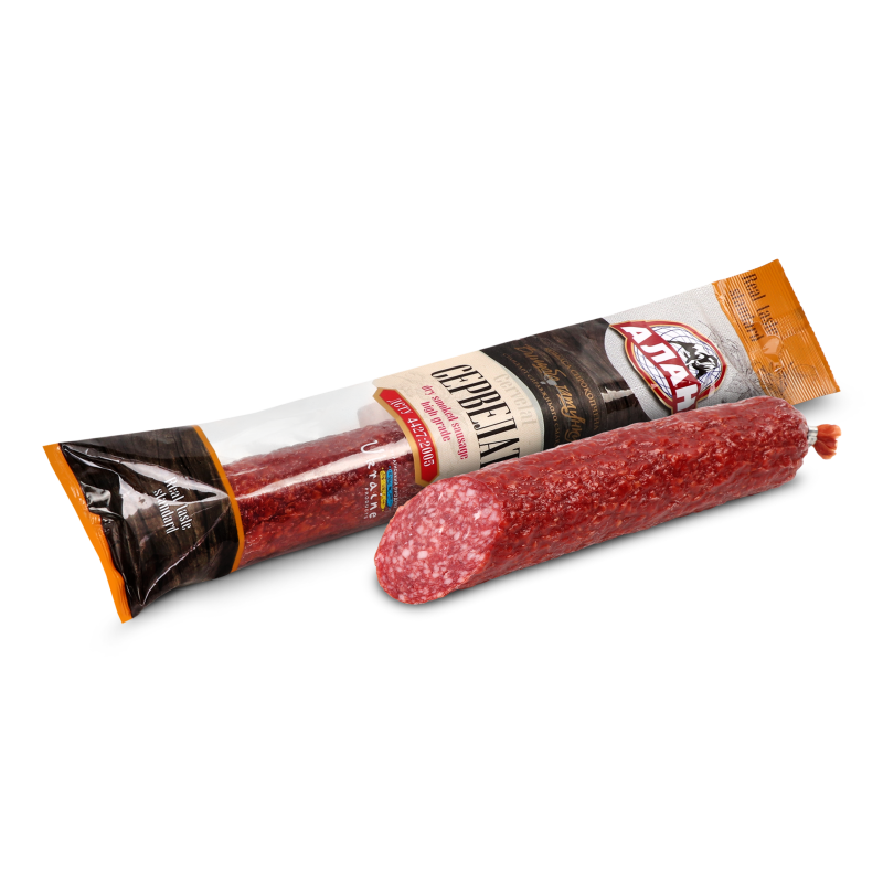 Ковбаса Сервелат с/к в/г 330г газ/уп Алан