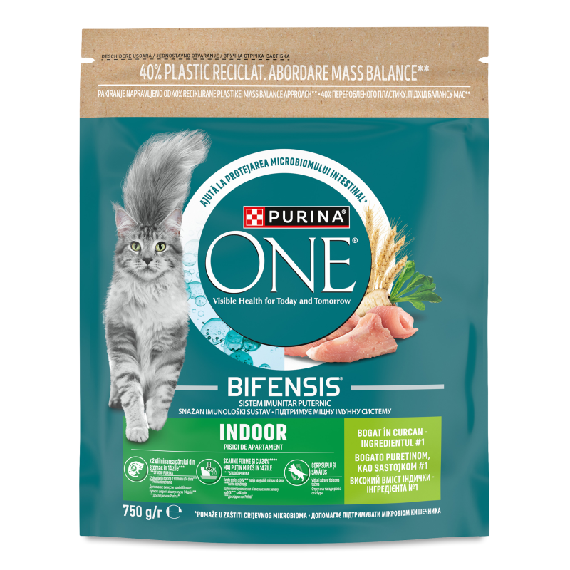 Корм д/дорослих котів Bifensis Indoor з індичкою сухий 750г Purina One