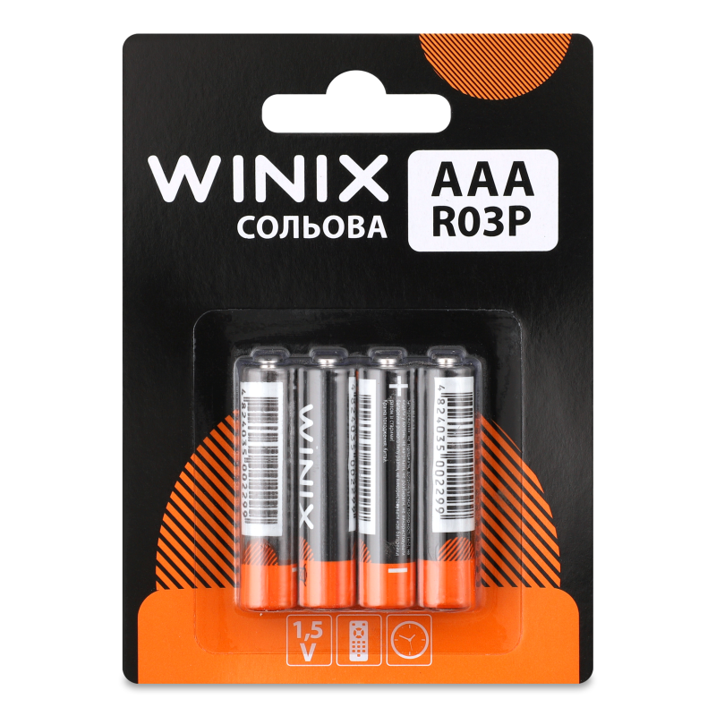 Елемент живлення сольовий AAA RO3P 4шт Winix