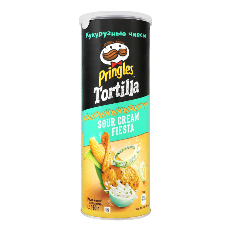 Чiпси кукурудзянi зi смаком сметани Tortilla Pringles к/у