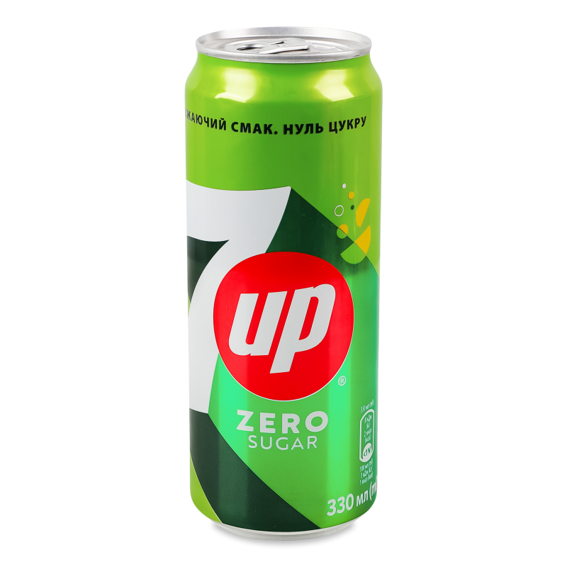 Напій безалкогольний Zero Sugar сильногазований 330мл ж/б 7UP