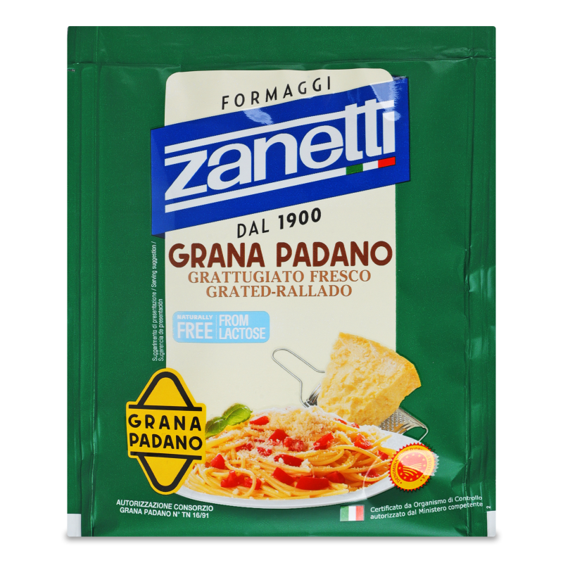 Сир Grana Podano 32% тертий 50г Zanetti