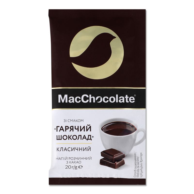 Напій з какао Класичний з смаком Гарячий шоколад розчинний 20гMacChocolate