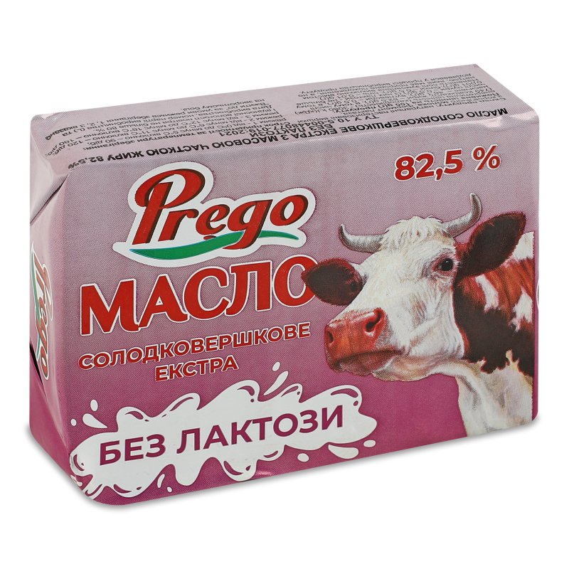 Масло Екстра солодковершкове безлактозне 82,5% 180г Prego