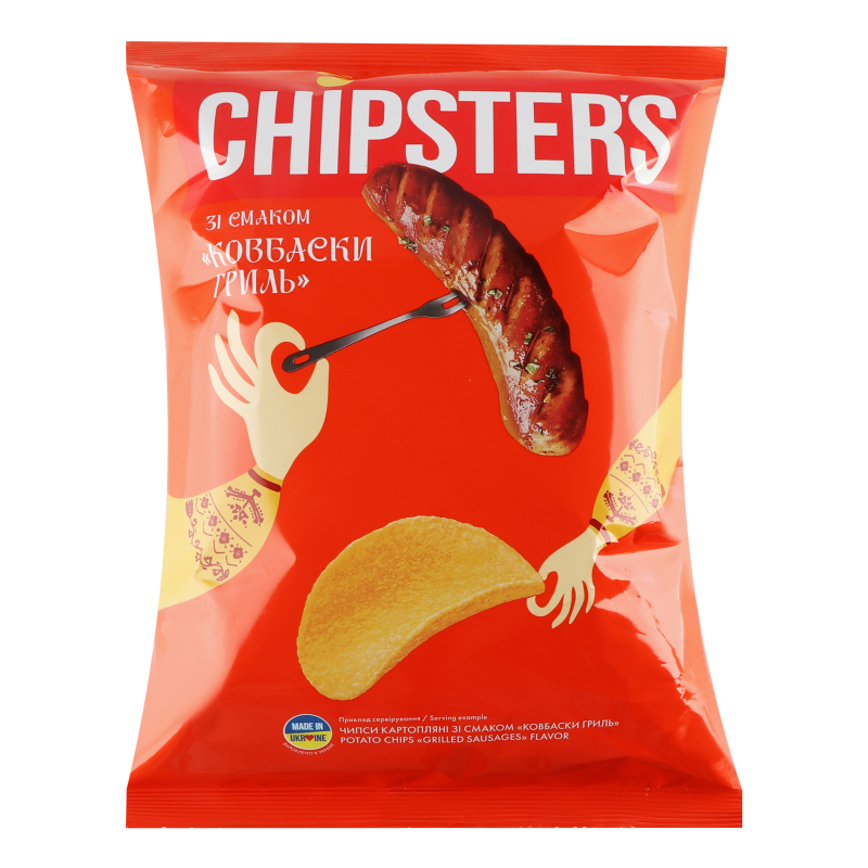Чипсы картофельные Колбаски гриль Chipster`s м/у 130г Chipster's ...