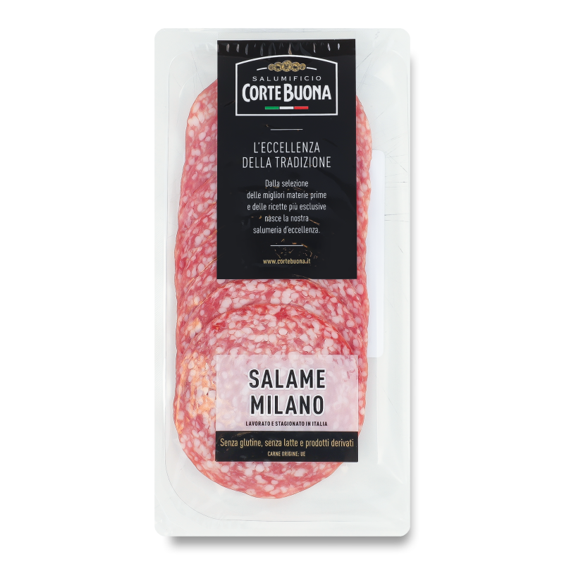 Ковбаса Салямі Міланська с/в нарізка 80г газ/уп Corte Buona