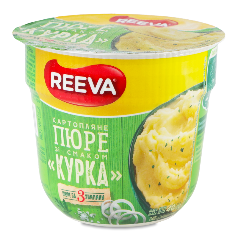 Пюре картопляне швидкого приготування з смаком курки 40г стакан Reeva
