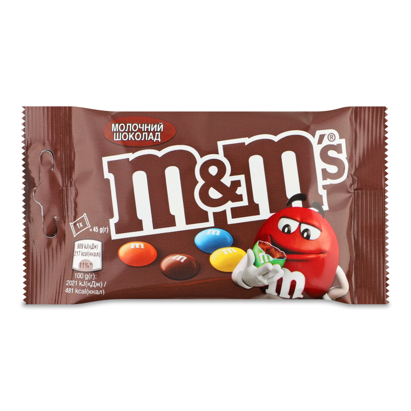 Драже з молочним шоколадом глазуроване 45г M&M’s