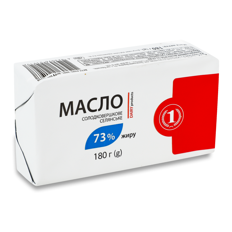 Масло Селянське cолодковершкове 73% 180г ТМ “1”