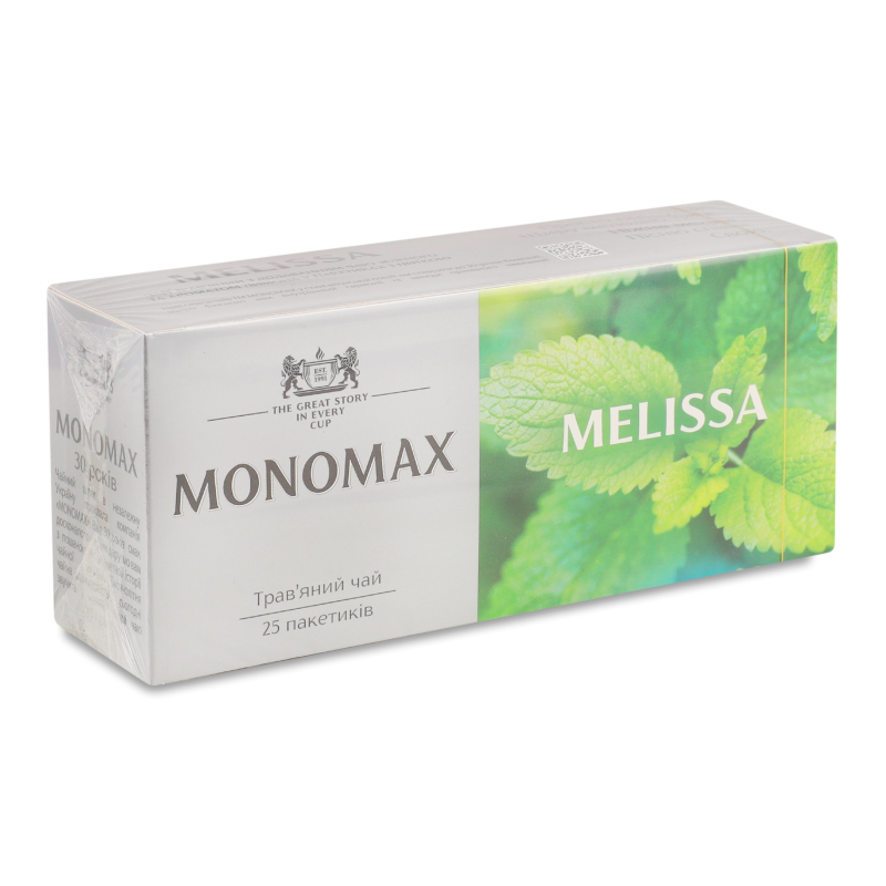Чай зелений з мелісою м’ятою та ароматом лимону 25*1,5г Monomax