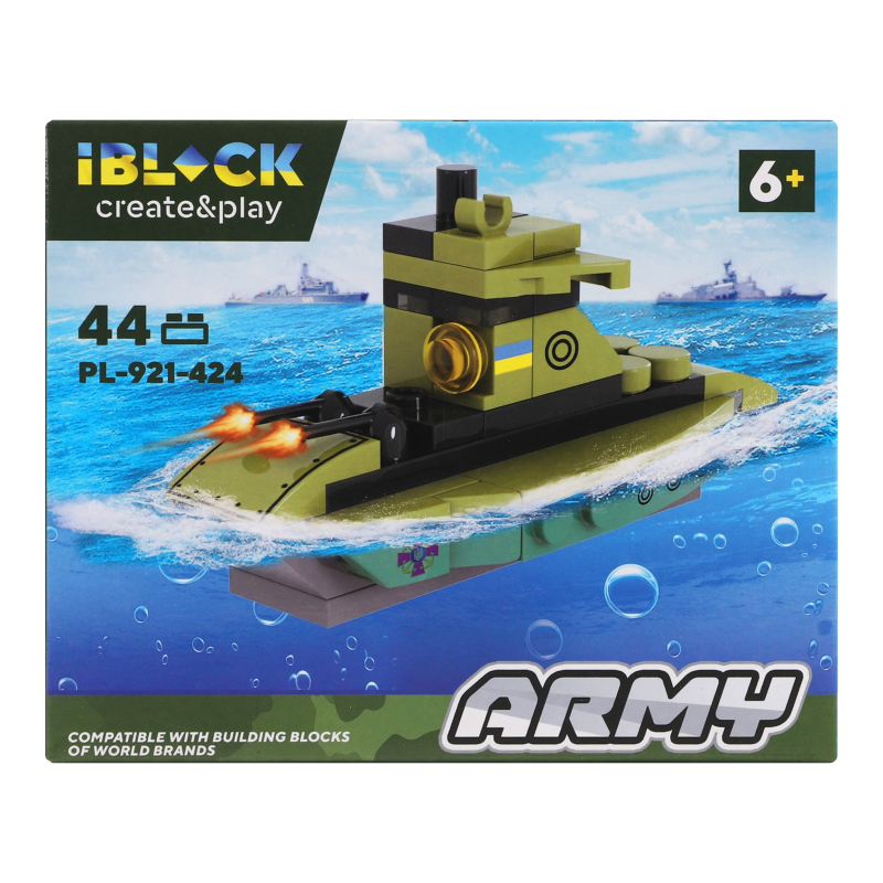 Конструктор для детей от 6лет №PL-921-424 Army Iblock 1шт в ассорт