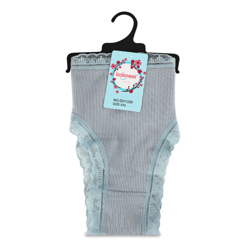 Труси-бікіні жіночі рубчик з мереживом р.L-XXL в асортименті DH1326