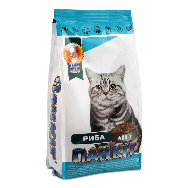 Корм д/котів з смаком риби сухий 400г Пан Кот