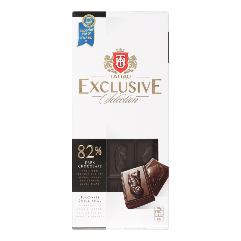Шоколад 82% черный Exclusive Selection Tai Tau к/у 100г Tai Tau