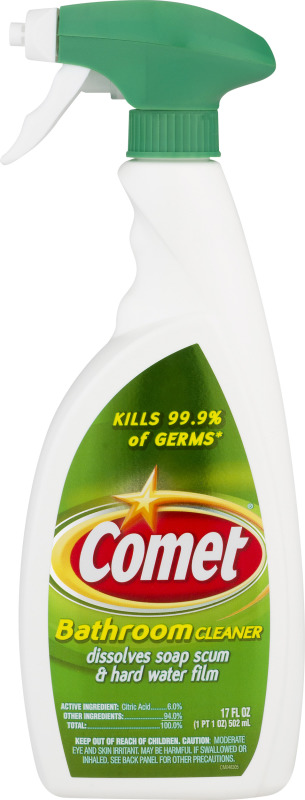 Comet bathroom cleaner active ingredient: citric acid (6.0%). other ingredients: (94.0%). total: 100.0% (678112195862)