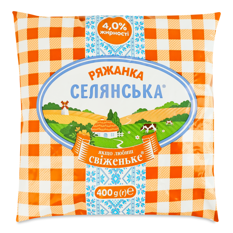 Ряжанка 4% 400г п/е Селянська
