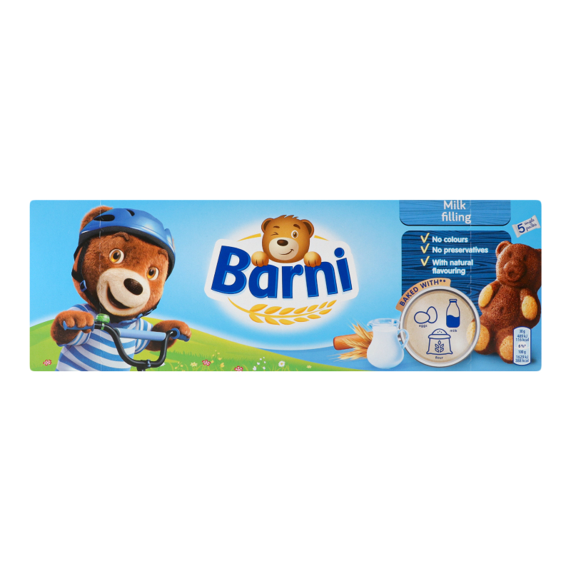 Тістечко бісквітне з молочною начинкою Barni к/у 5х