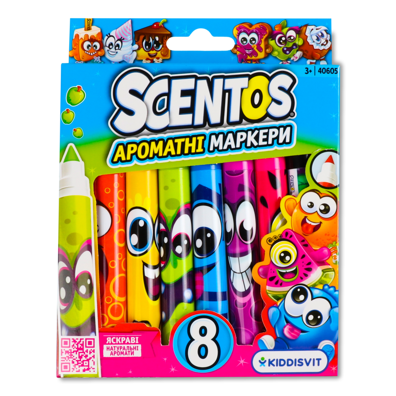 Набір маркерів д/малювання Плавна лінія ароматизованих 8кольорів Скентос