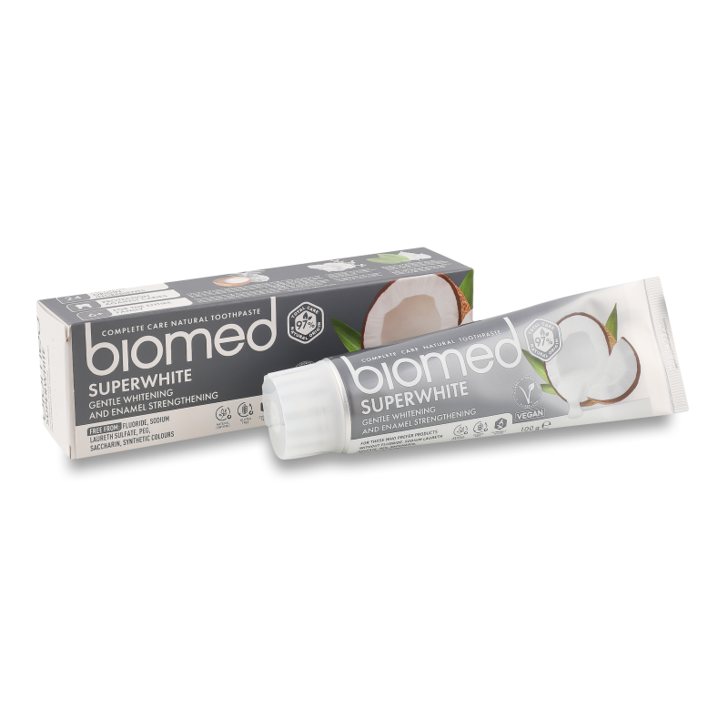 Паста зубна Супервайт відбілюваня та зміцнення чутливої емалі 100г Біомед