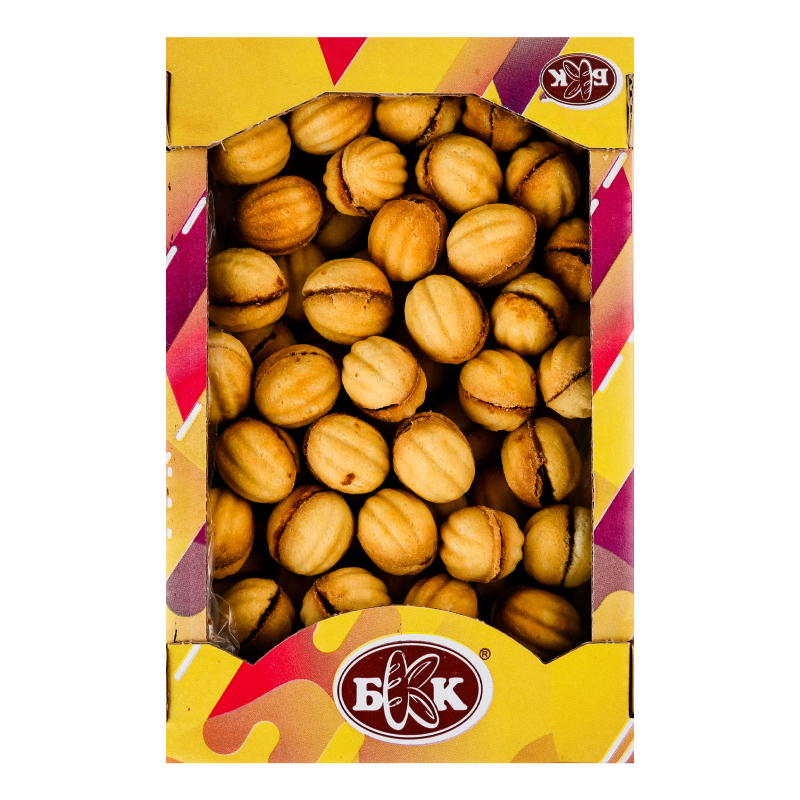 Печиво здобне пісочно-виїмкове Горішки зі згущеним вареним молоком БКК кг
