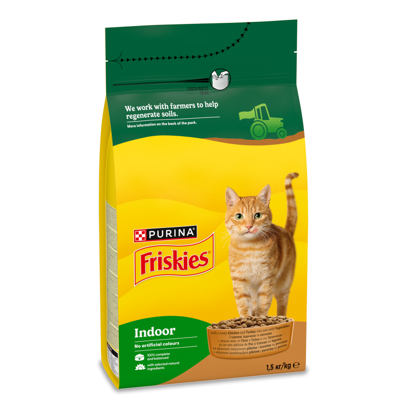 Корм д/котів Індор з куркою та овочами сухий 1,5кг Фріскіс