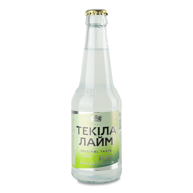 Напій слабоалкогольний Текіла Лайм сильногазований 8% 0,33л скло Оболонь