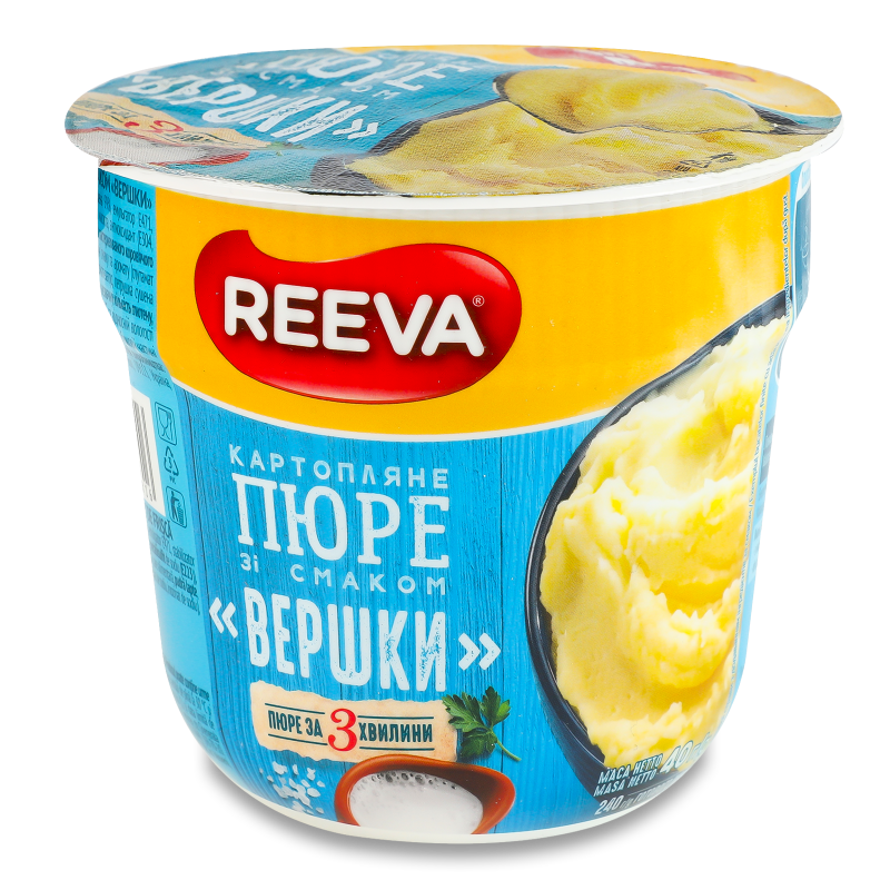 Пюре картопляне швидкого приготування з смаком вершків 40г стакан Reeva