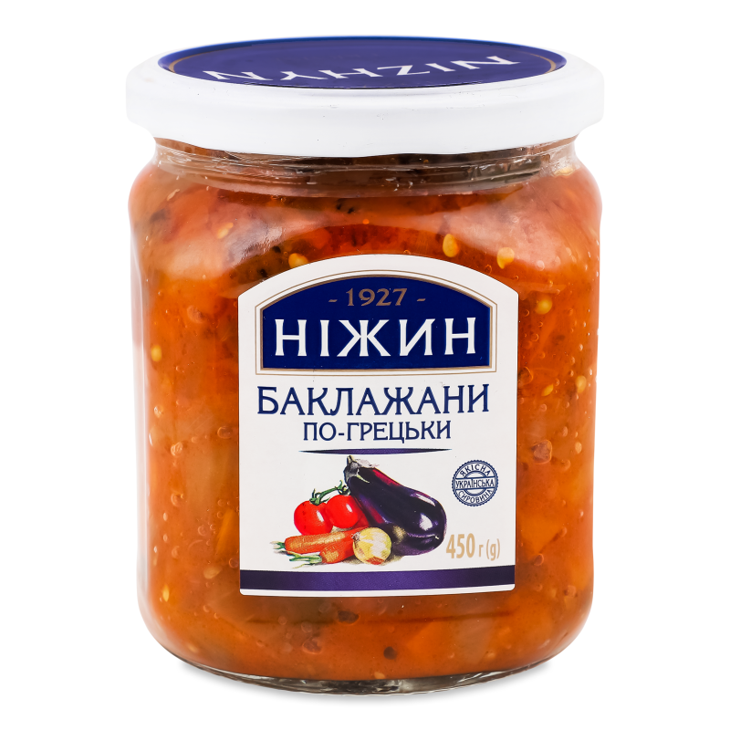 Баклажани По-грецьки з оливковою олією 450г скло Ніжин